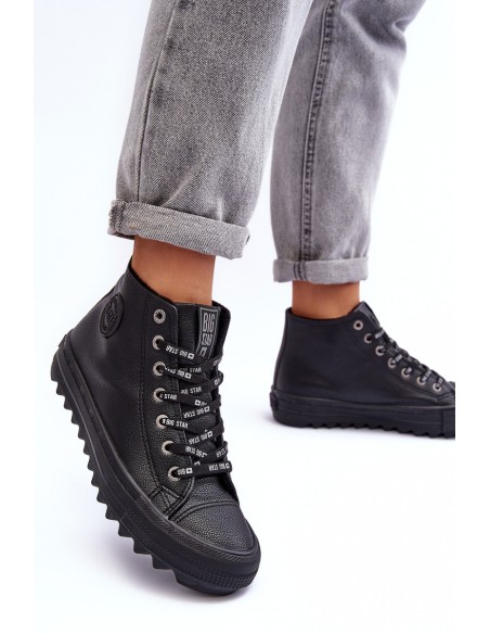 Women's Sneakers Big Star High Warm Black EE274110