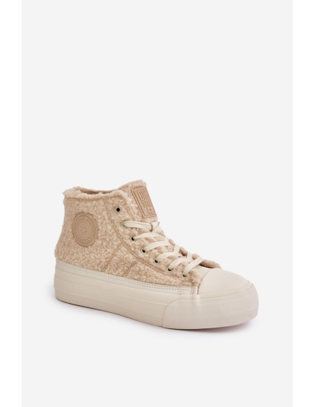 Insulated Women's Sneakers With Sheepskin Type Big Star OO274A444 Beige