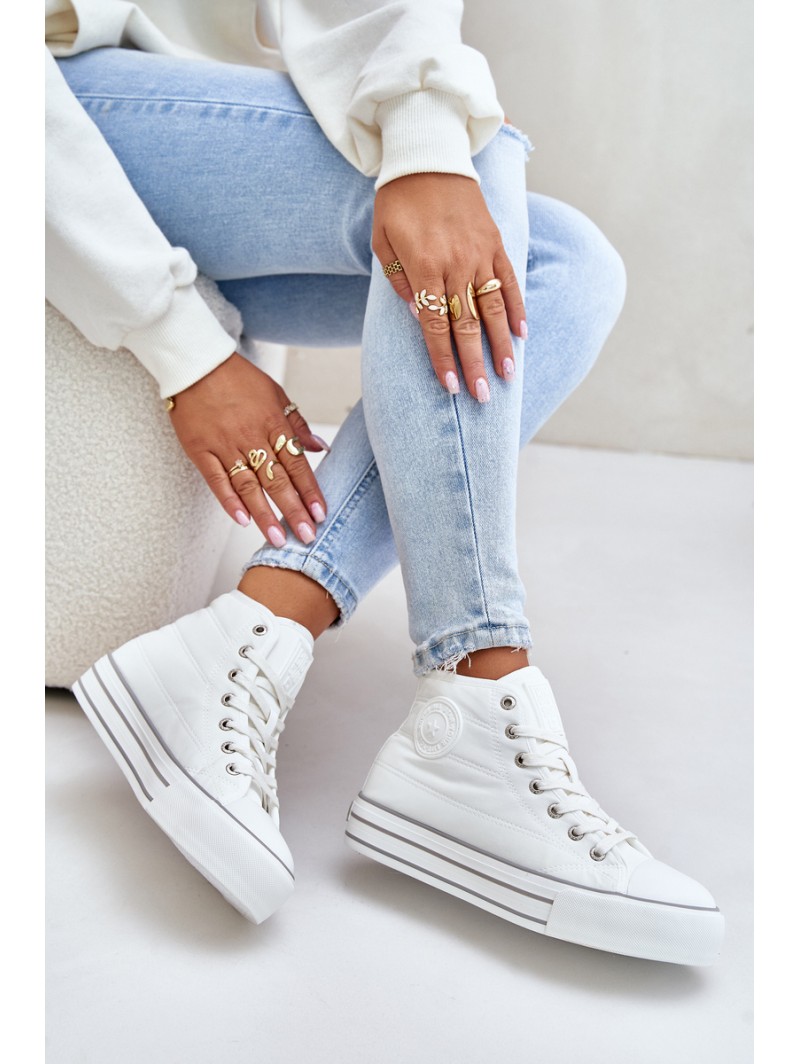 Warm Women's Platform Sneakers OO274A473 White