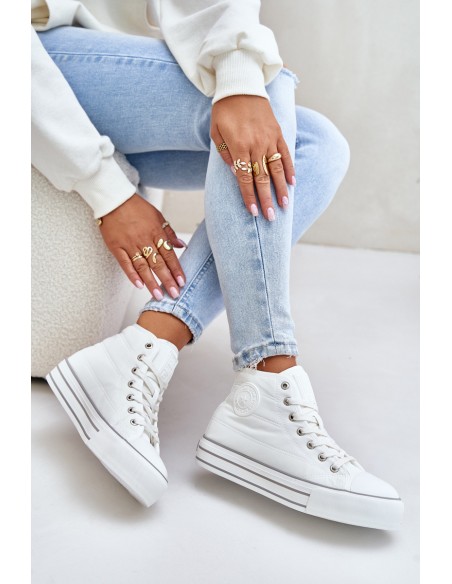 Warm Women's Platform Sneakers OO274A473 White