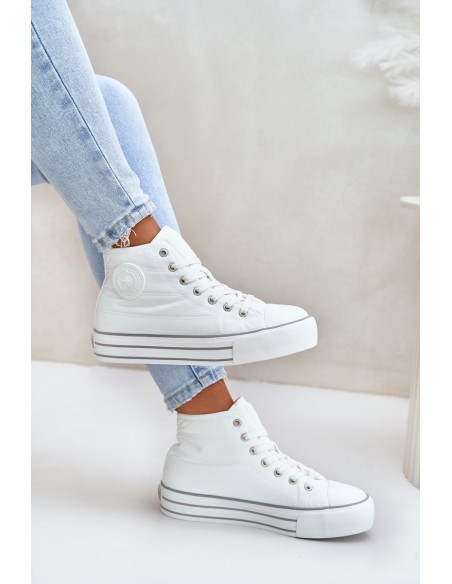 Warm Women's Platform Sneakers OO274A473 White