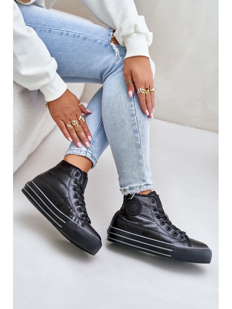 Warm Women's Sneakers on Platform OO274A471 Black
