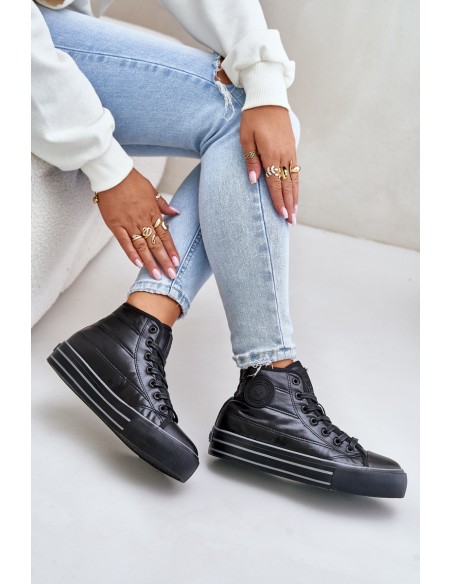 Warm Women's Sneakers on Platform OO274A471 Black