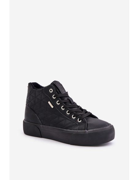 Warm Women's Sneakers With Stitching Big Star OO274A480 Black