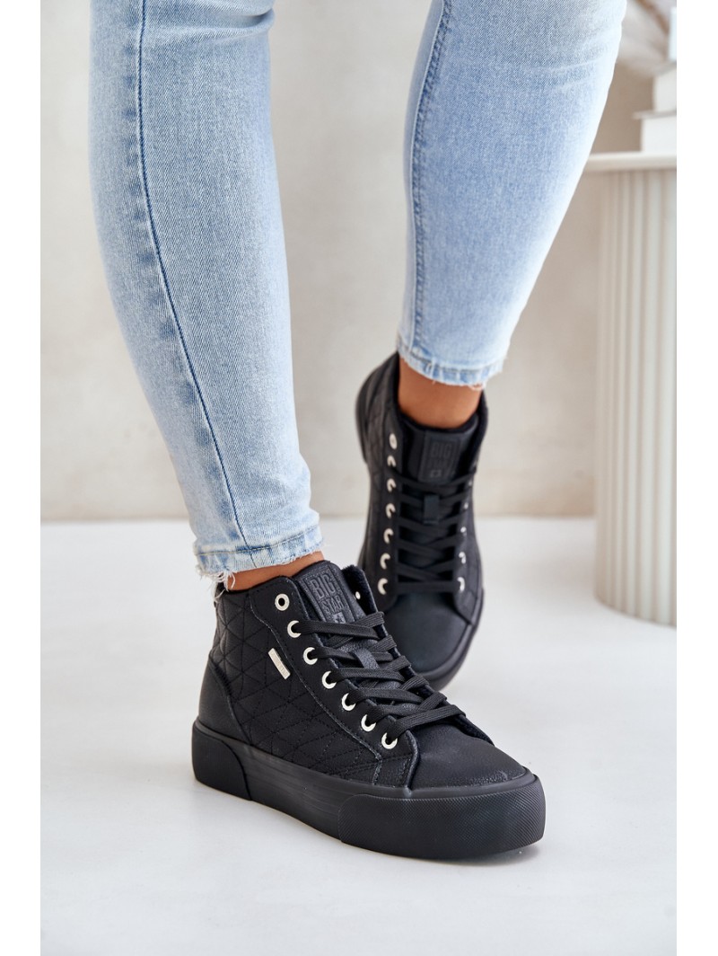 Warm Women's Sneakers With Stitching Big Star OO274A480 Black