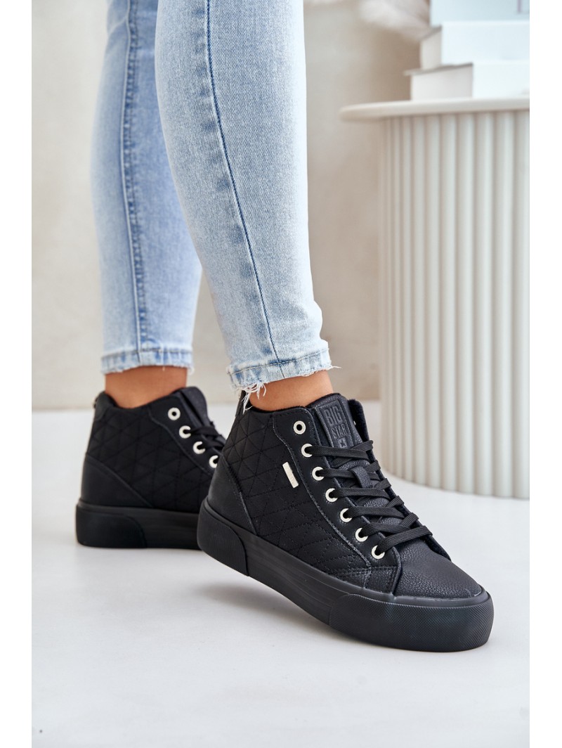 Warm Women's Sneakers With Stitching Big Star OO274A480 Black