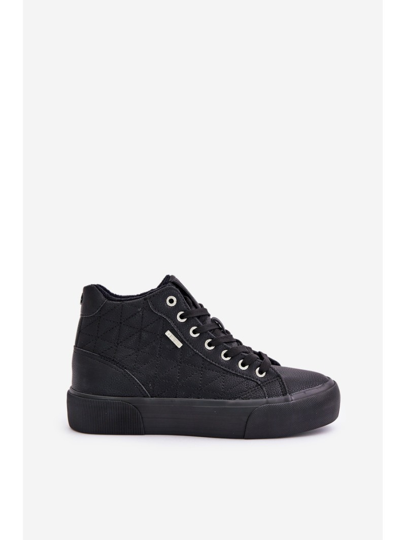 Warm Women's Sneakers With Stitching Big Star OO274A480 Black