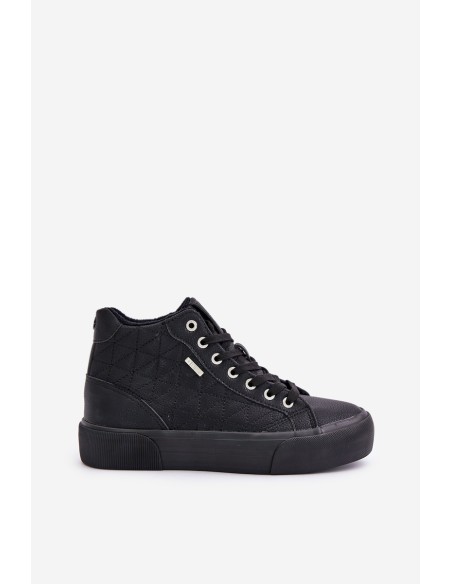 Warm Women's Sneakers With Stitching Big Star OO274A480 Black