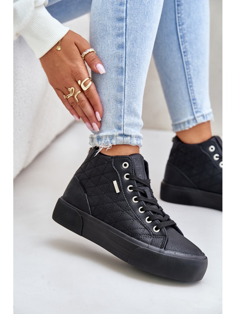 Warm Women's Sneakers With Stitching Big Star OO274A480 Black