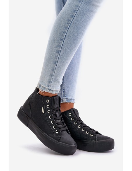 Warm Women's Sneakers With Stitching Big Star OO274A480 Black