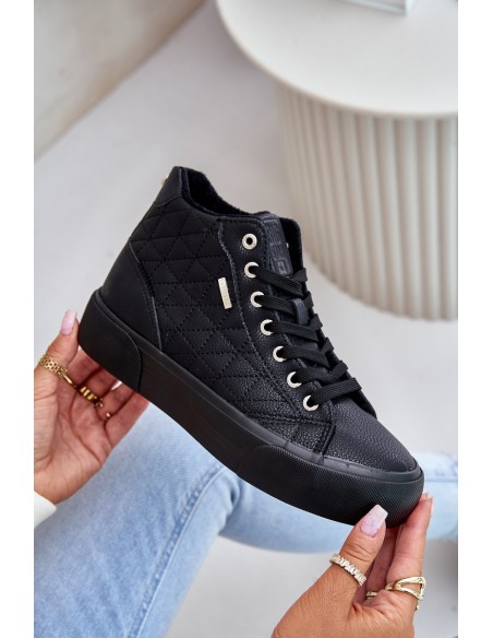 Warm Women's Sneakers With Stitching Big Star OO274A480 Black