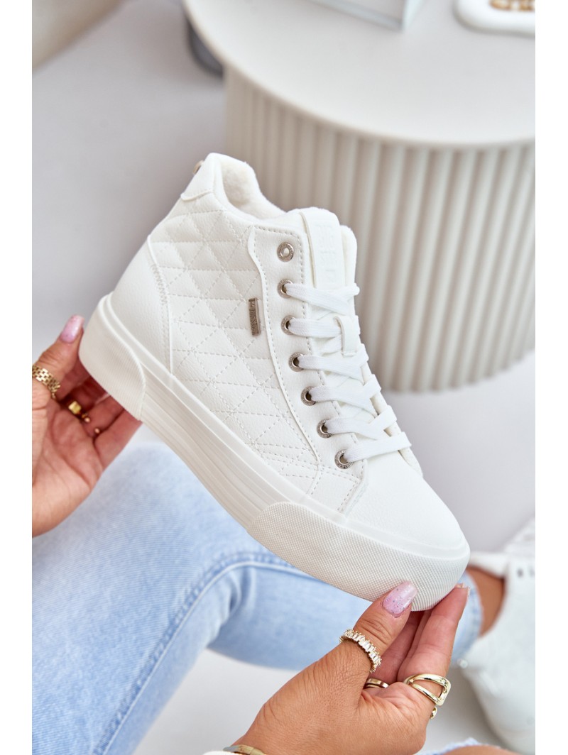 Warmed Women's Sneakers With Stitches White Big Star OO274A479