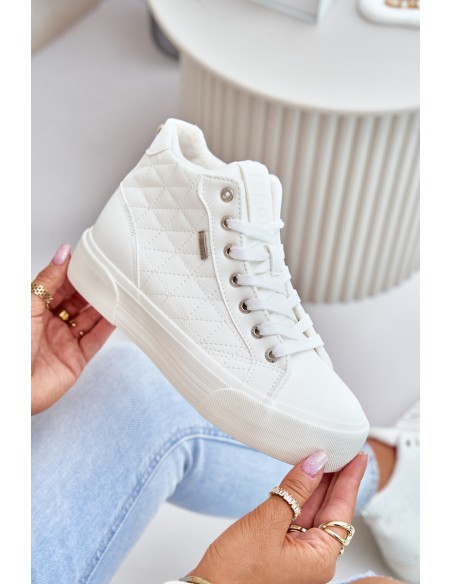 Warmed Women's Sneakers With Stitches White Big Star OO274A479