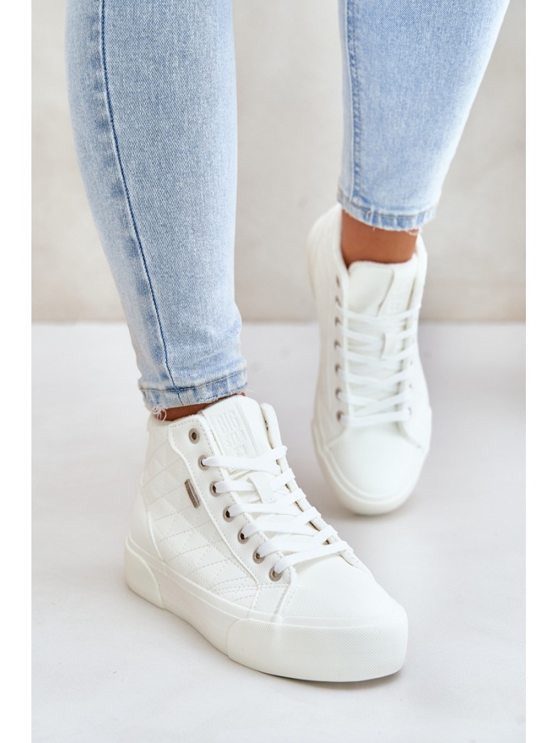 Warmed Women's Sneakers With Stitches White Big Star OO274A479