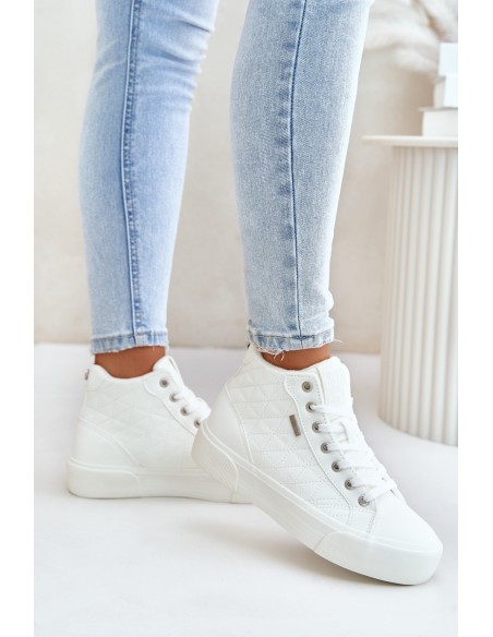 Warmed Women's Sneakers With Stitches White Big Star OO274A479