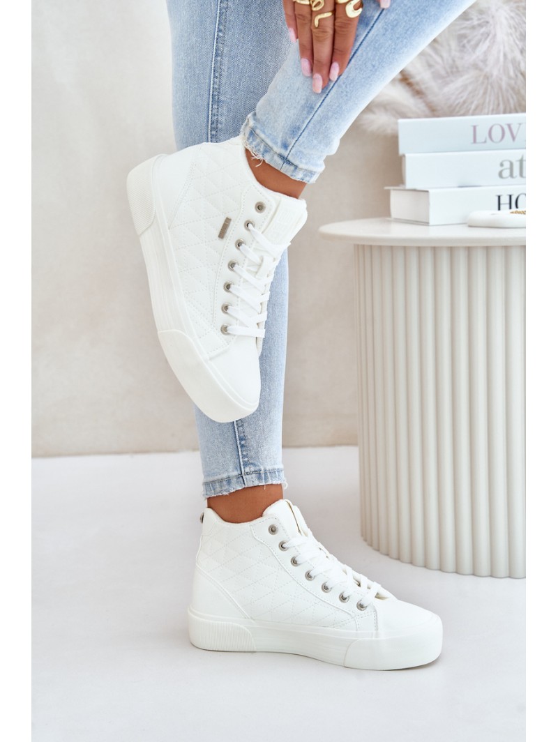 Warmed Women's Sneakers With Stitches White Big Star OO274A479
