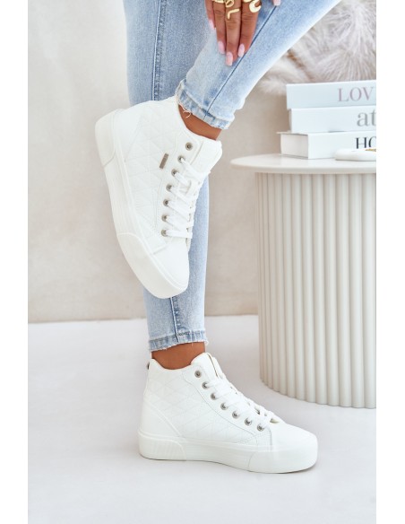 Warmed Women's Sneakers With Stitches White Big Star OO274A479