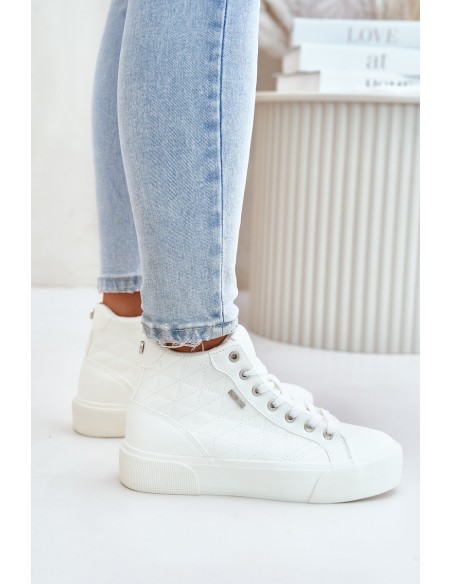 Warmed Women's Sneakers With Stitches White Big Star OO274A479