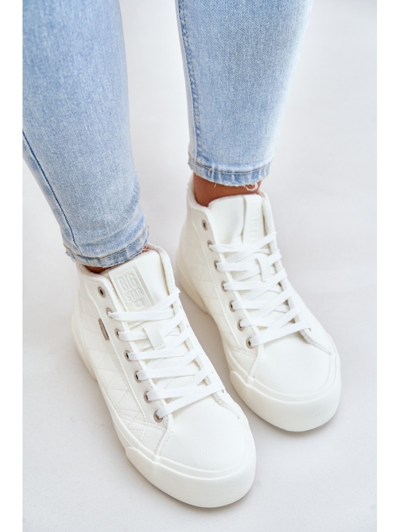 Warmed Women's Sneakers With Stitches White Big Star OO274A479