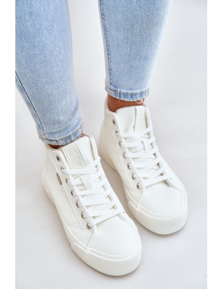 Warmed Women's Sneakers With Stitches White Big Star OO274A479