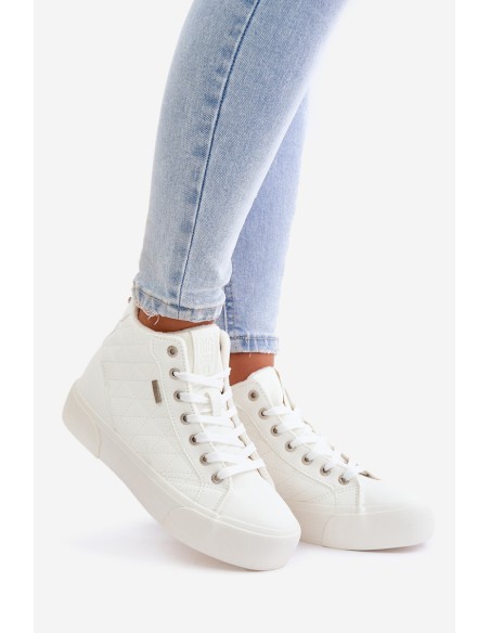 Warmed Women's Sneakers With Stitches White Big Star OO274A479