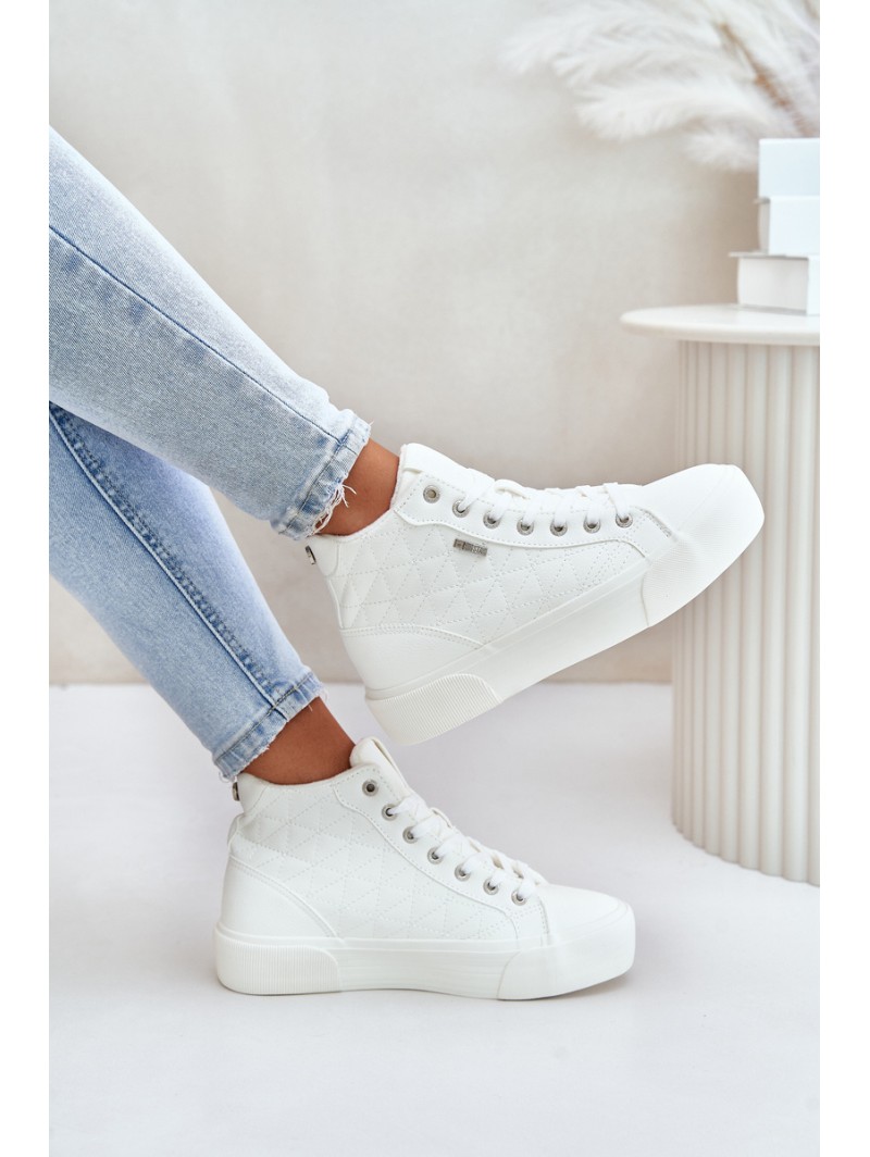 Warmed Women's Sneakers With Stitches White Big Star OO274A479