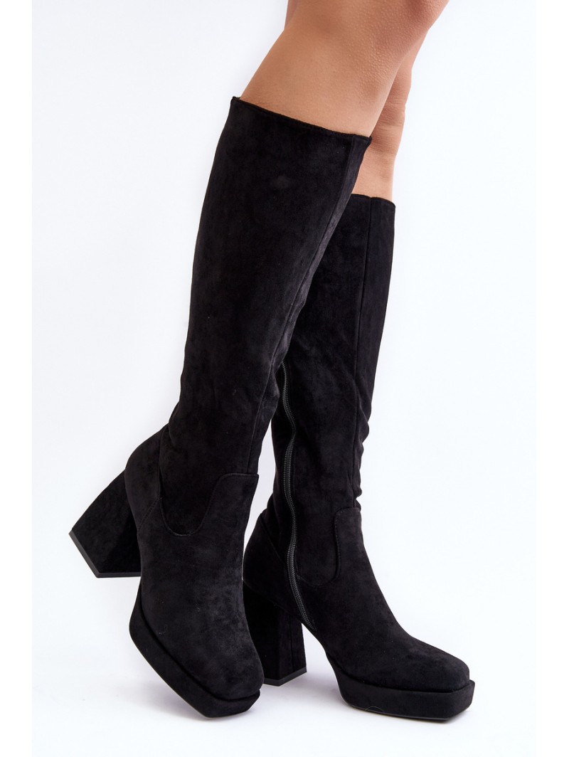 Women's winter boots with chunky heel Black Layala