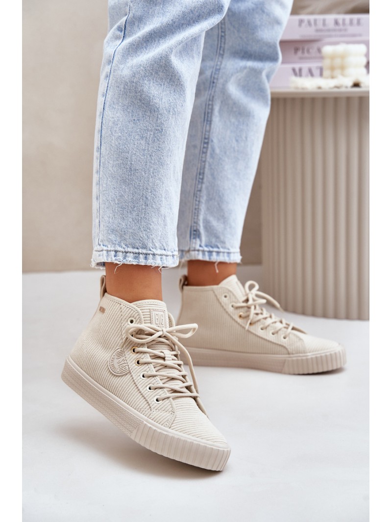 Insulated Corduroy Women's Sneakers Big Star OO274771 Hi-Poly System Beige