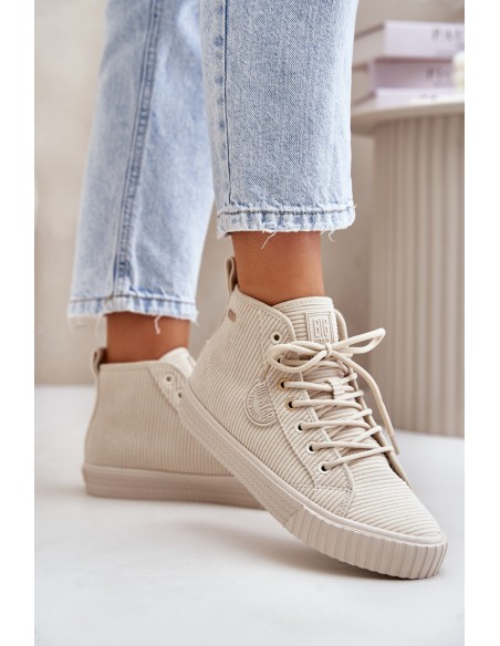Insulated Corduroy Women's Sneakers Big Star OO274771 Hi-Poly System Beige