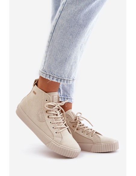 Insulated Corduroy Women's Sneakers Big Star OO274771 Hi-Poly System Beige