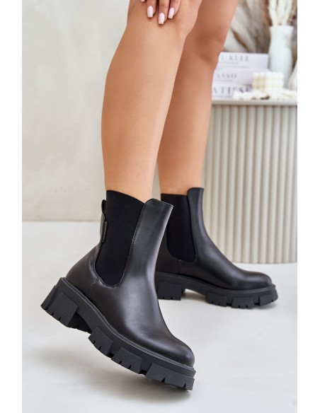 Warm Slip-On Chelsea Boots Made Of Eco Leather Big Star MM274071 Black