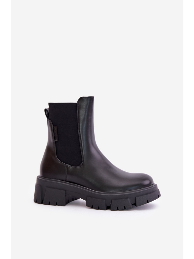 Warm Slip-On Chelsea Boots Made Of Eco Leather Big Star MM274071 Black