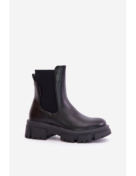 Warm Slip-On Chelsea Boots Made Of Eco Leather Big Star MM274071 Black