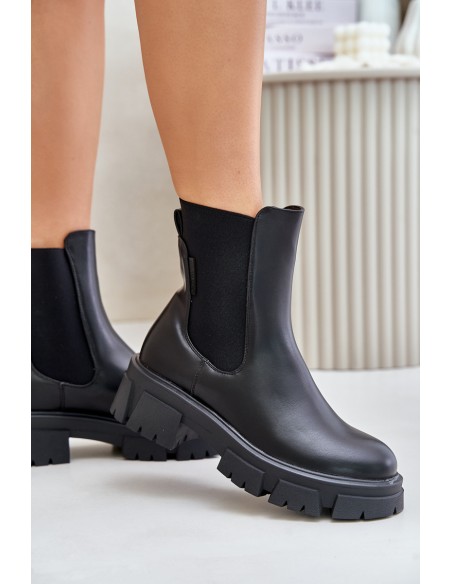 Warm Slip-On Chelsea Boots Made Of Eco Leather Big Star MM274071 Black