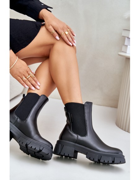 Warm Slip-On Chelsea Boots Made Of Eco Leather Big Star MM274071 Black