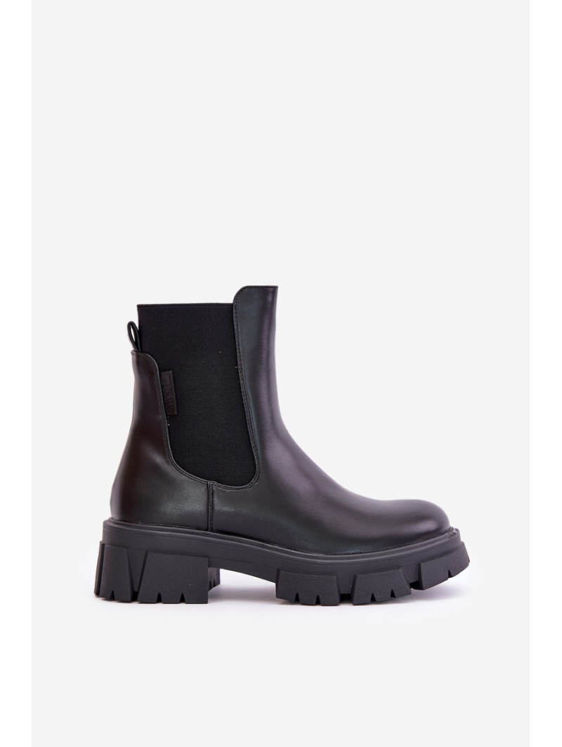 Warm Slip-On Chelsea Boots Made Of Eco Leather Big Star MM274071 Black