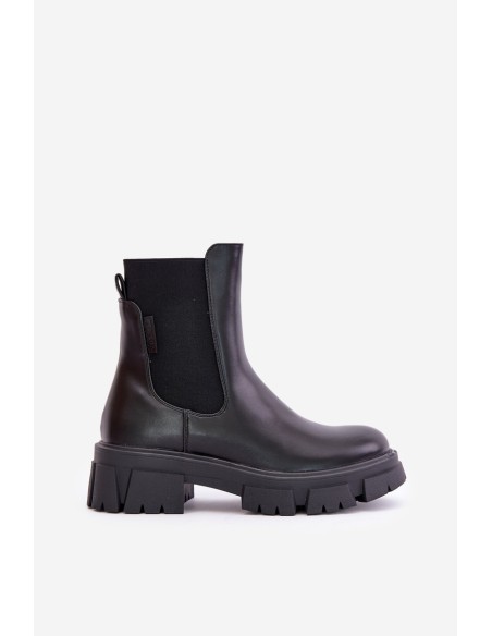 Warm Slip-On Chelsea Boots Made Of Eco Leather Big Star MM274071 Black