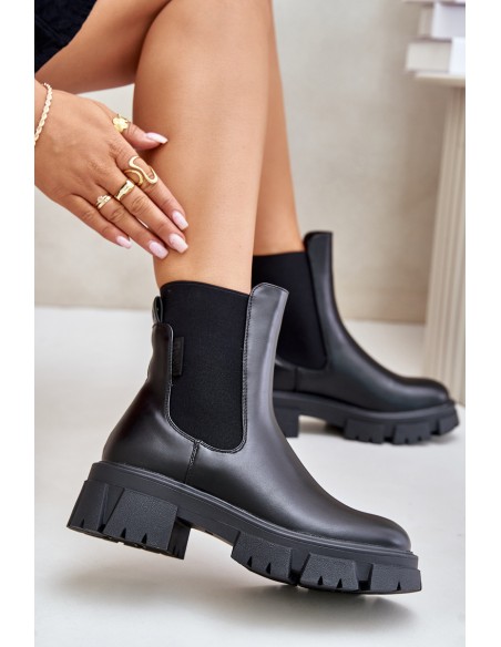 Warm Slip-On Chelsea Boots Made Of Eco Leather Big Star MM274071 Black