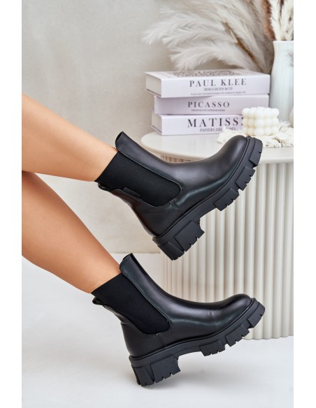 Warm Slip-On Chelsea Boots Made Of Eco Leather Big Star MM274071 Black