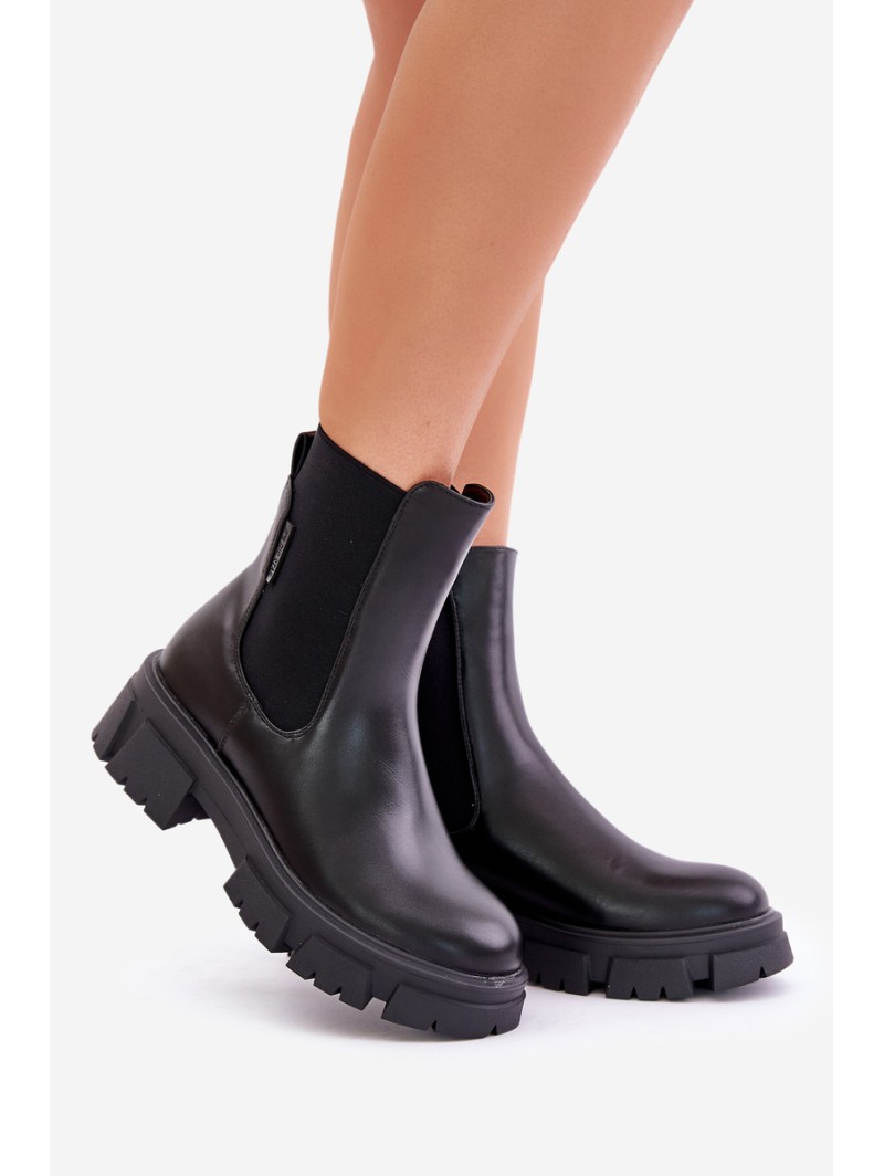 Warm Slip-On Chelsea Boots Made Of Eco Leather Big Star MM274071 Black
