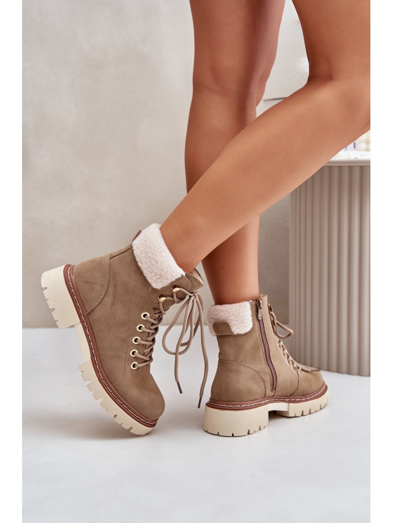 Insulated ankle boots women's with zipper khaki Ferelia