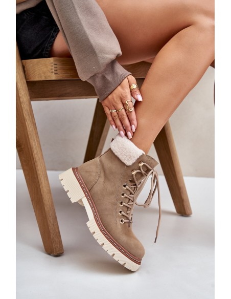 Insulated ankle boots women's with zipper khaki Ferelia