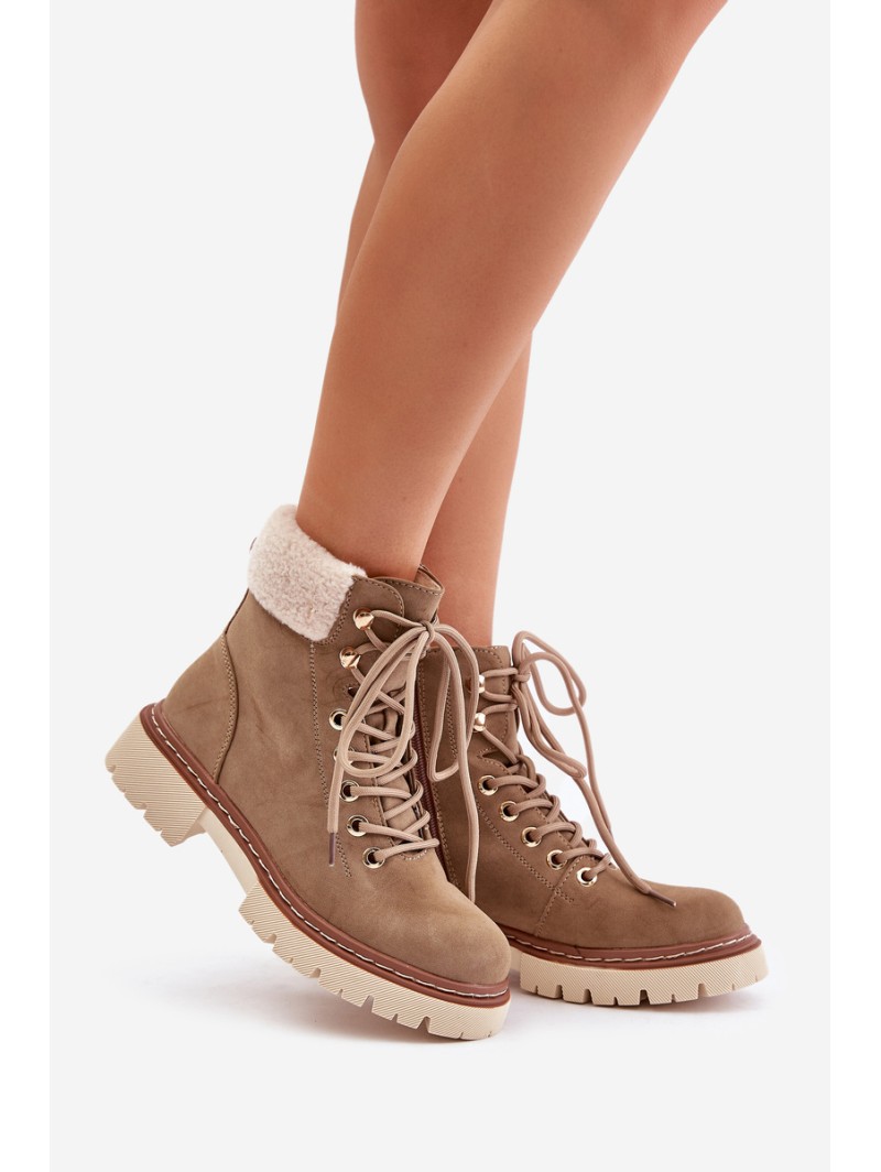 Insulated ankle boots women's with zipper khaki Ferelia