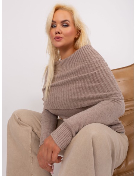 Sweter-PM-SW-PM724.26P-ciemny bezowy