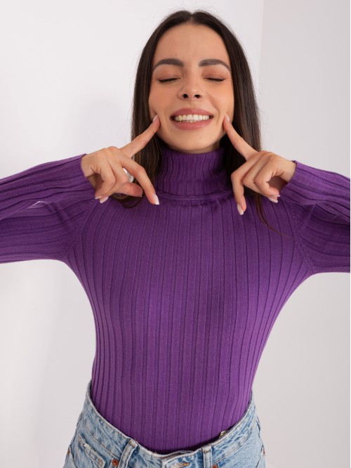 Stulpelių rašto megztinis su golfo apykakle 2