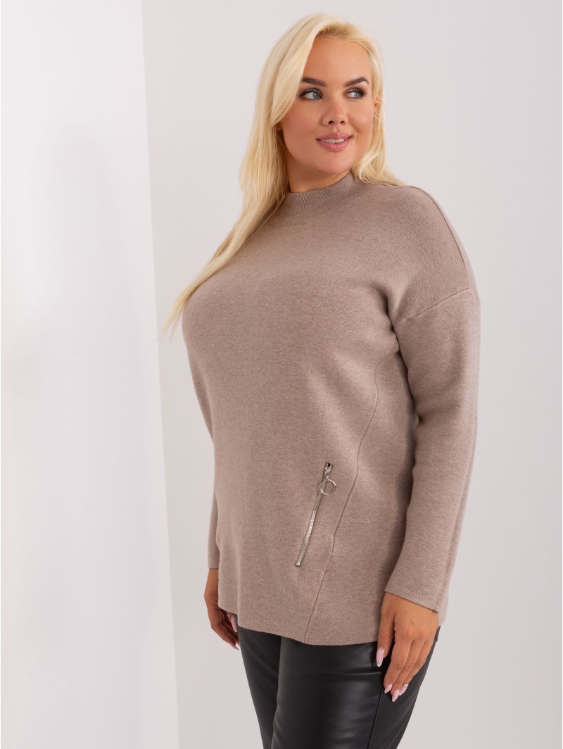 Sweter-PM-SW-PM717.20-ciemny bezowy