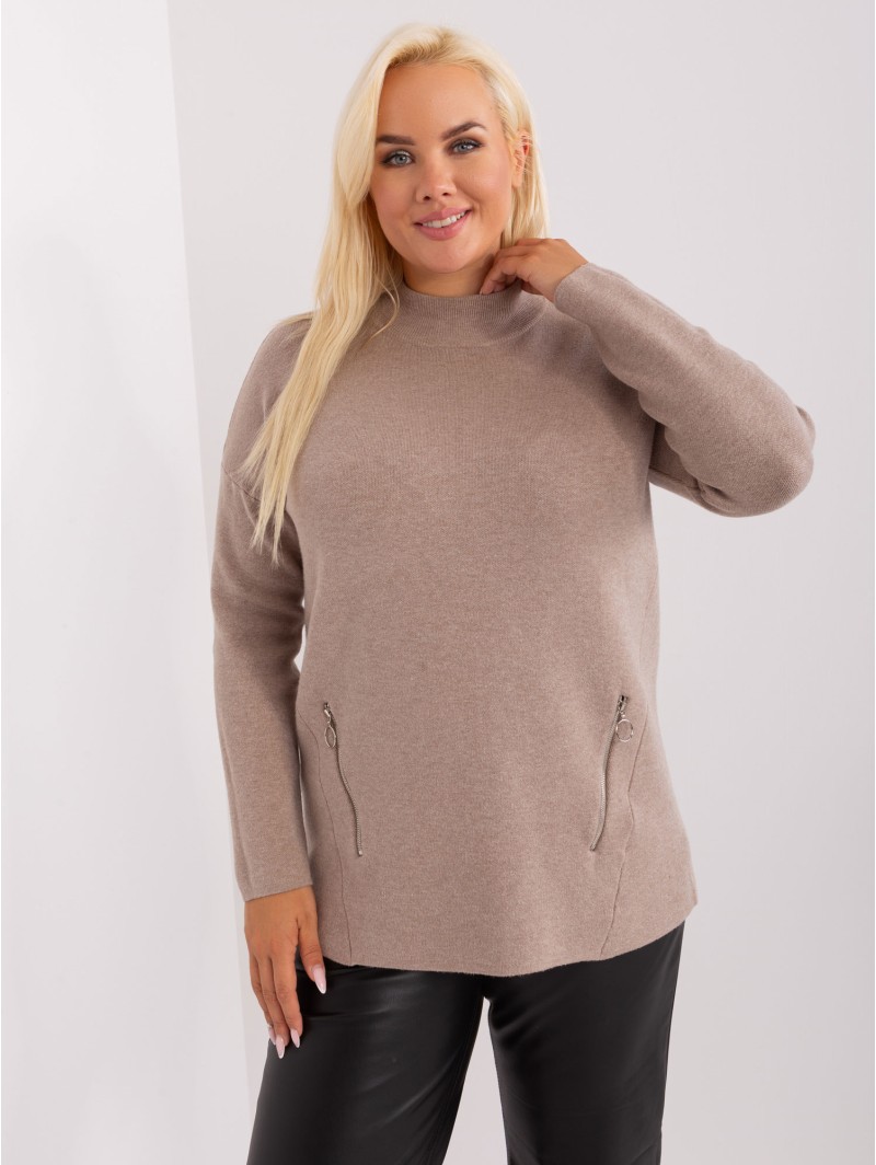 Sweter-PM-SW-PM717.20-ciemny bezowy