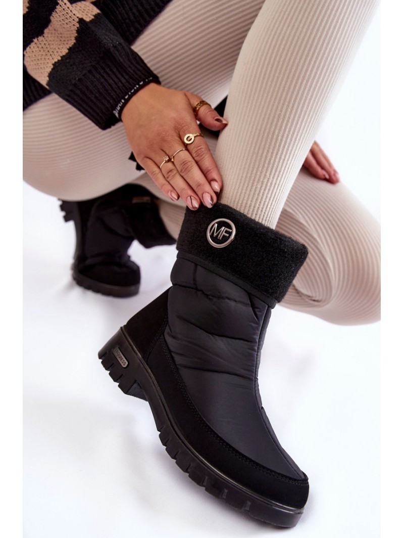 Women's Fashionable insulated snow boots Progress PROGJ-21-13 Black