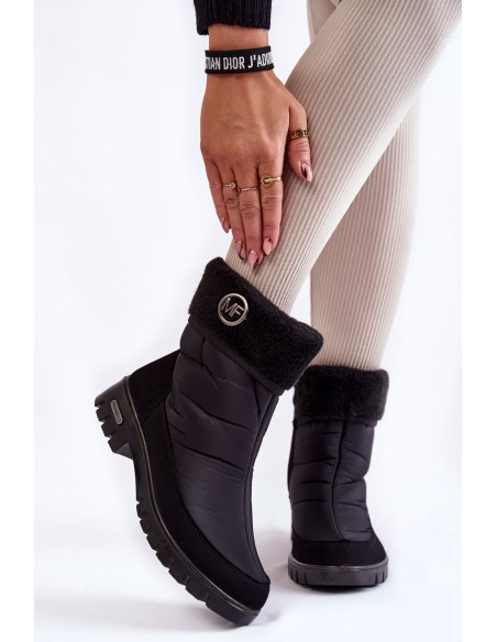 Women's Fashionable insulated snow boots Progress PROGJ-21-13 Black