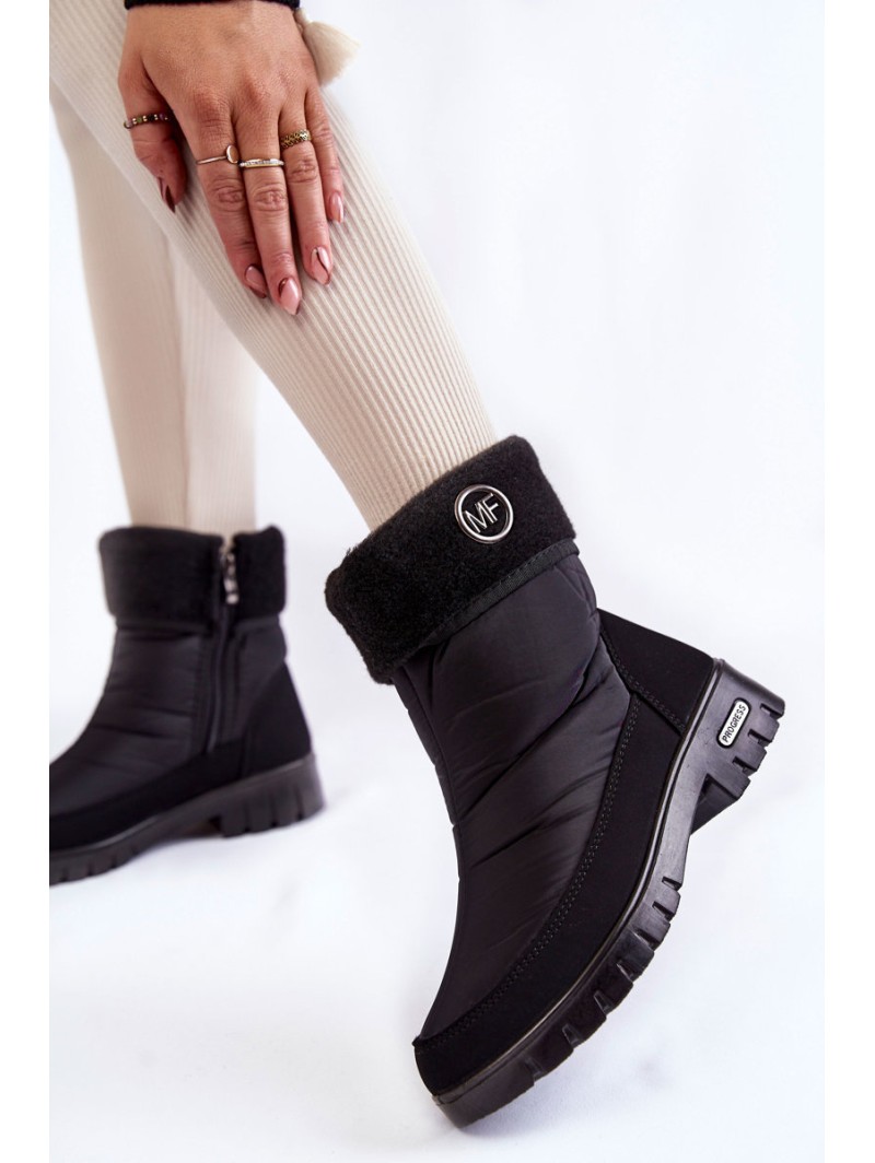 Women's Fashionable insulated snow boots Progress PROGJ-21-13 Black